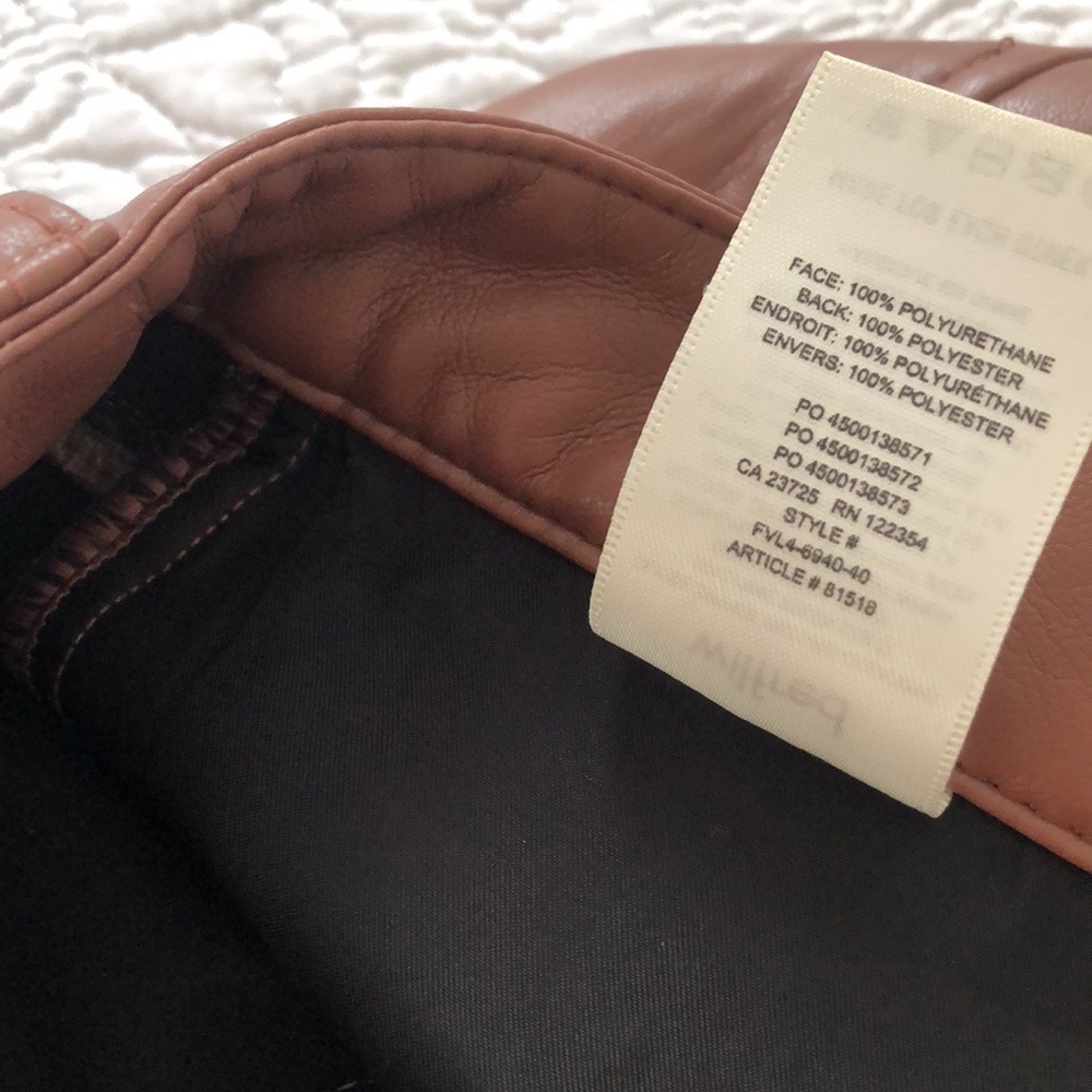 Wilfred Melina Vegan Leather Pants Pecan Brown High Rise Straight Leg - Picture 9 of 12